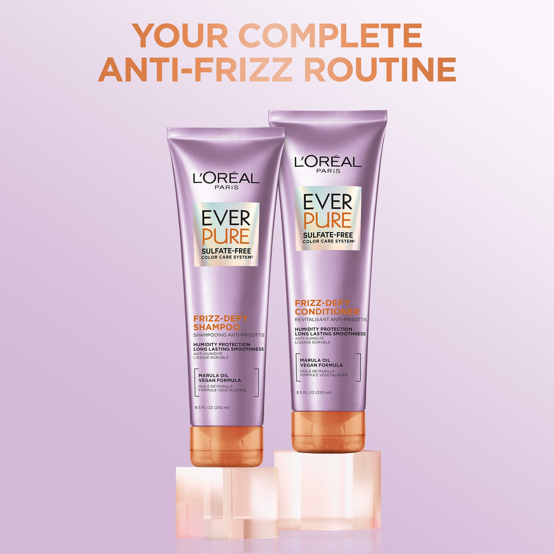 L'Oréal Paris EverPure Sulfate-Free Frizz-Defy Shampoo, Full Product Range